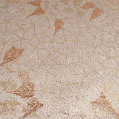 Maple Leaf Jacquard Fabric, Botanical Woven Fabric by Yard, Vintage Abstract Leaf Textile, Luxury Sewing Fabric, Upholstery Home Decor, 57"W