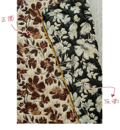 Black & White 3D Embossed Floral Jacquard Fabric by the Yard: Vintage Botanical Woven, Dress Sewing, Upholstery, Costume Material, 51"Wide