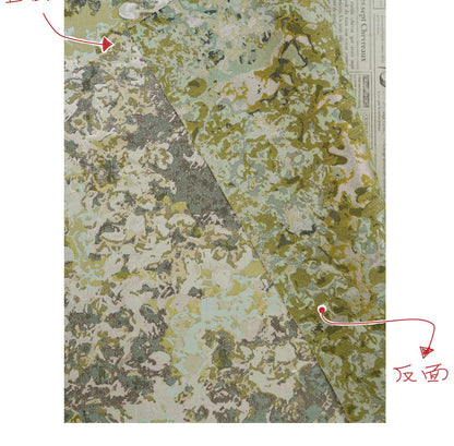 Oil Painting Floral Jacquard Fabric by the Yard: Gold Metallic Thread, Abstract Botanical Brocade, 59" Wide — Dress, Upholstery, Home Decor