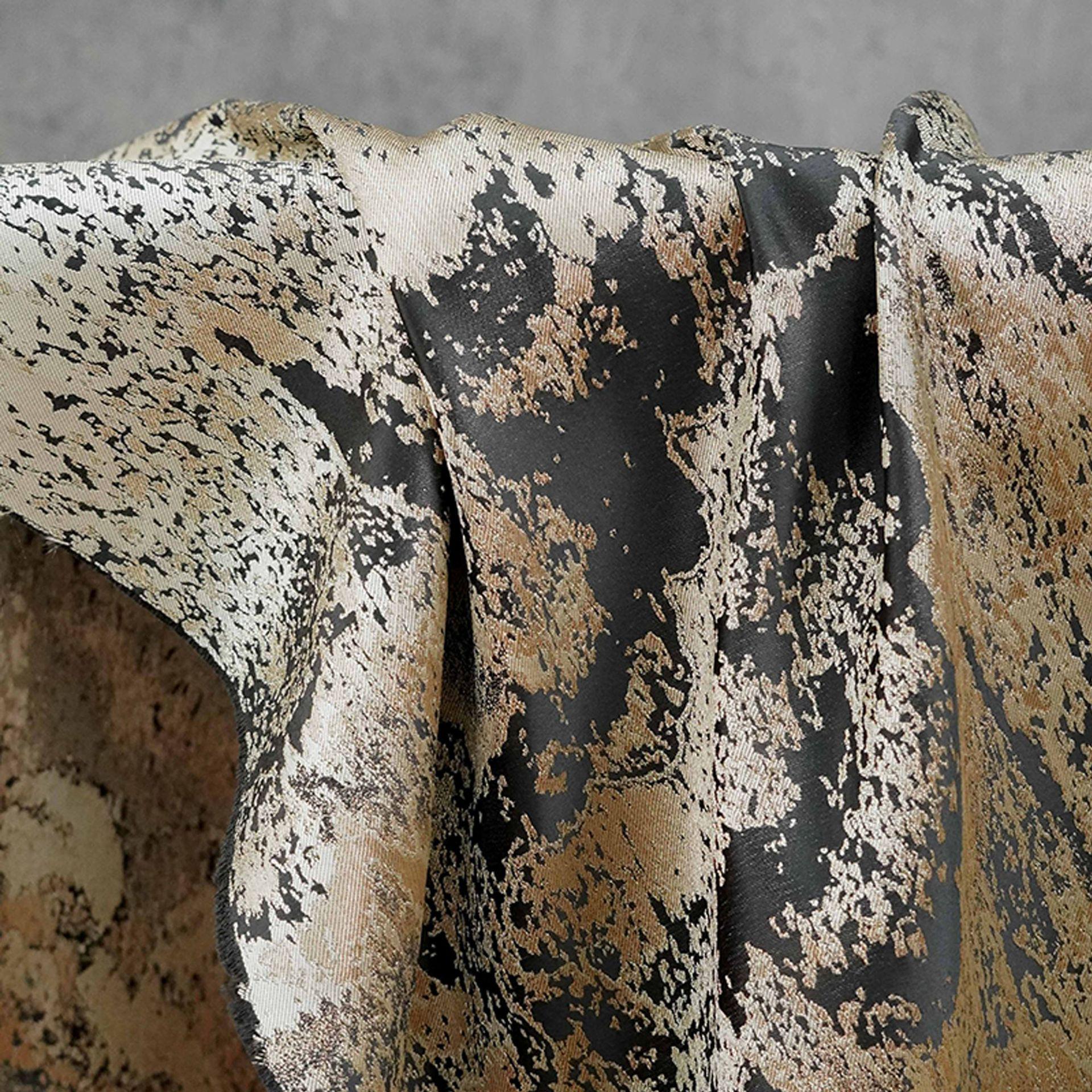 Abstract Metallic Jacquard Fabric, Black Gold Watercolor Texture Brocade Textile, Luxury Woven Fabric for Dress, Jacket, DIY Sewing
