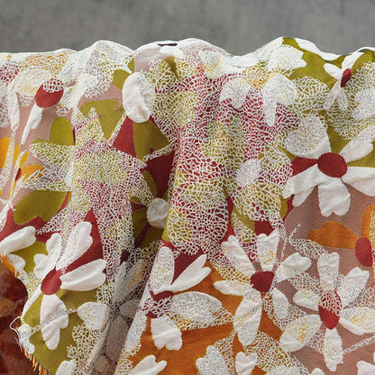 3D Floral Jacquard Fabric, Vintage Daisy Embossed Woven Textile, Textured Flower Brocade Fabric for Dress, Jacket, DIY Sewing, 60"Wide