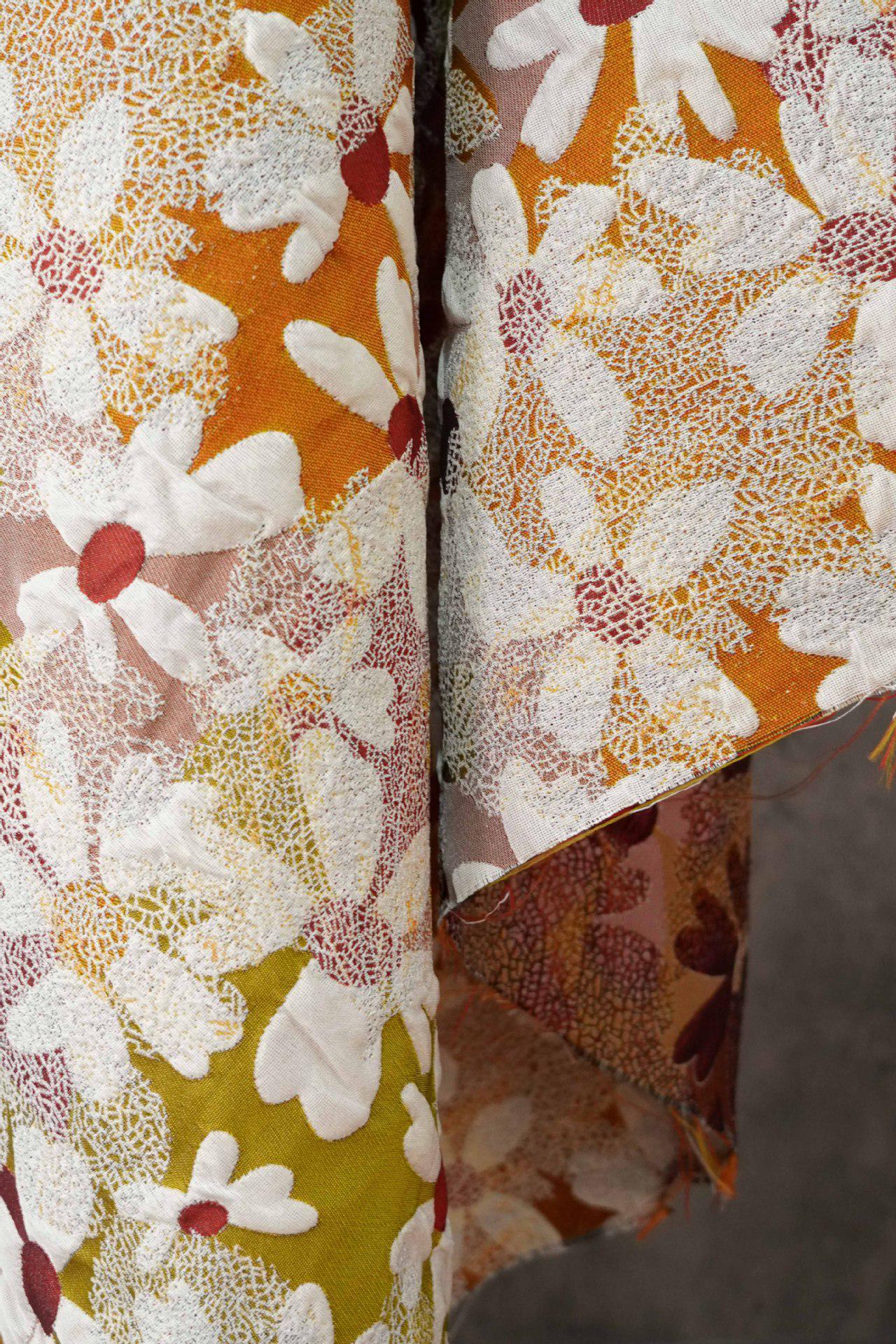 3D Floral Jacquard Fabric, Vintage Daisy Embossed Woven Textile, Textured Flower Brocade Fabric for Dress, Jacket, DIY Sewing, 60"Wide
