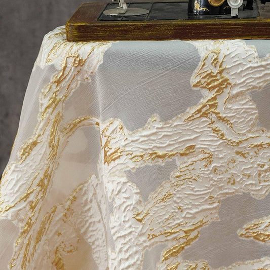 Gold Marble Organza Fabric by Yard, Embossed Irregular Jacquard Sheer Textile, Luxury Bridal Wedding Dress Fabric, 56"Wide - Poppylollipop