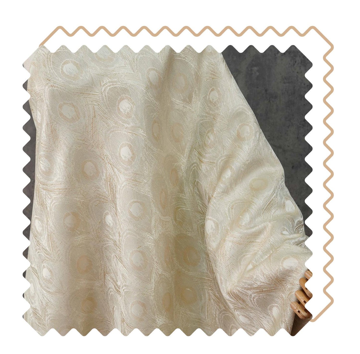 Peacock Feather Jacquard Fabric, Luxury Gold Metallic Woven Textile, Elegant Embossed Pattern Brocade Fabric for Dress, DIY Sewing