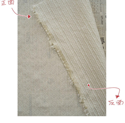 Embossed Jacquard Fabric, White Textured Geometric Floral Woven Textile, Elegant Brocade Fabric for Dress, Jacket, DIY Sewing, 53"Wide