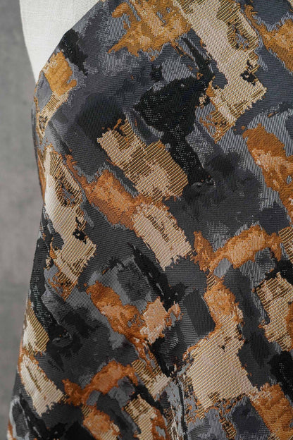 Abstract Oil Painting Style Jacquard Fabric, Geometric Color Block Textile, Vintage Woven Upholstery & Fashion Sewing Material, 58" Wide