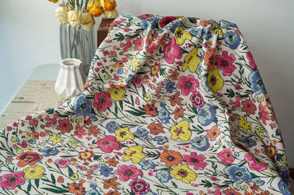Art Style 3D Floral Jacquard Fabric, Abstract Embossed Flower Woven Textile, Double-Sided Fashion Material for DIY Clothing & Costumes, 52"W