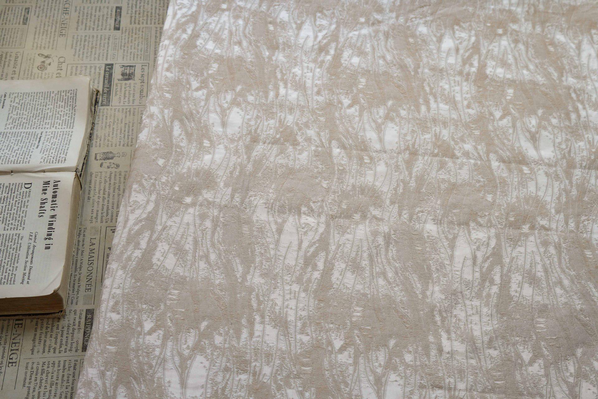 Abstract Water Ripple Jacquard Fabric, Textured Woven Textile, Minimalist White Fabric for Dress, Blouse, Home Decor DIY, 58"Wide
