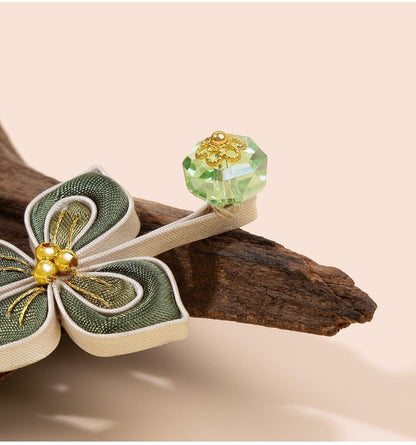 Handmade Chinese Frog Button, Clover Flower Knot Button, Qipao Closure, Hanfu Tang Suit Sewing Trim, Traditional Clothing Accessory