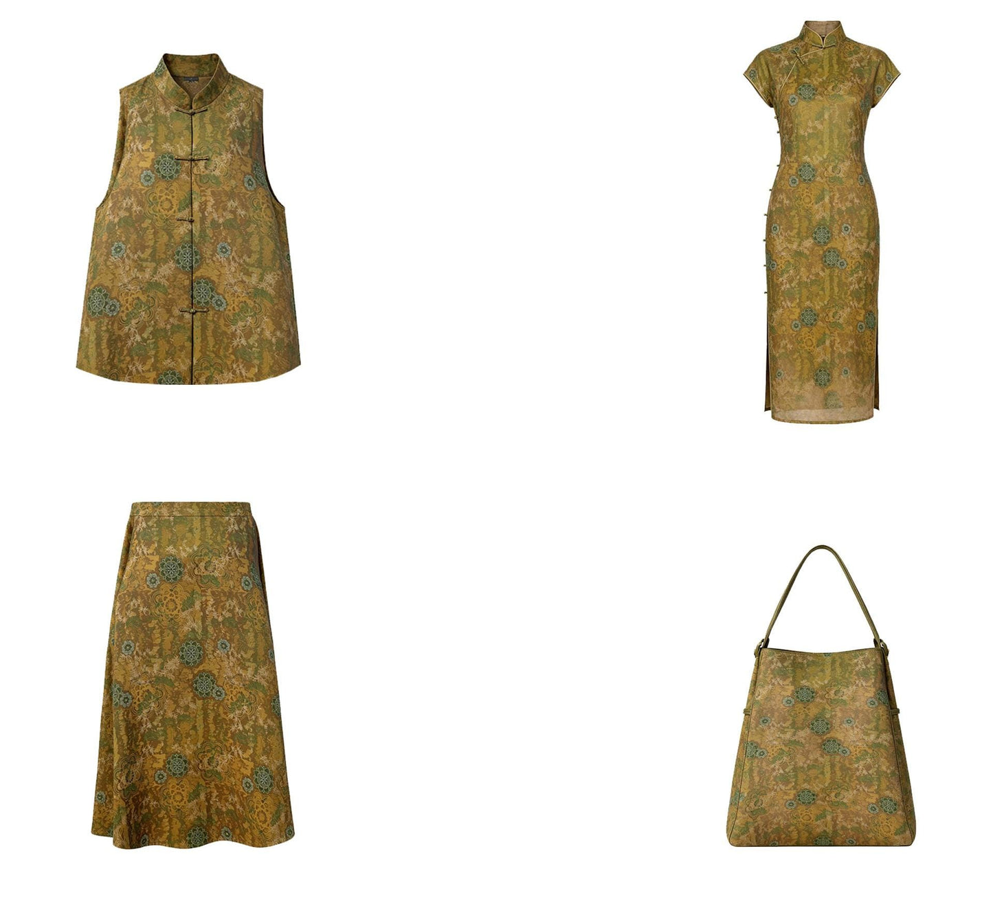 Dunhuang Jacquard Fabric, Gold Metallic Fabric by Yard, Traditional Floral Textile, Silk Like Hanfu Fabric, Luxury Sewing Material, 56"Wide