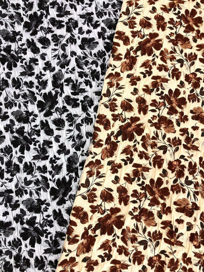 Black & White 3D Embossed Floral Jacquard Fabric by the Yard: Vintage Botanical Woven, Dress Sewing, Upholstery, Costume Material, 51"Wide