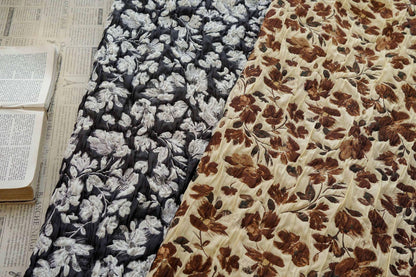 Black & White 3D Embossed Floral Jacquard Fabric by the Yard: Vintage Botanical Woven, Dress Sewing, Upholstery, Costume Material, 51"Wide