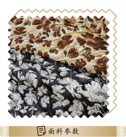 Black & White 3D Embossed Floral Jacquard Fabric by the Yard: Vintage Botanical Woven, Dress Sewing, Upholstery, Costume Material, 51"Wide