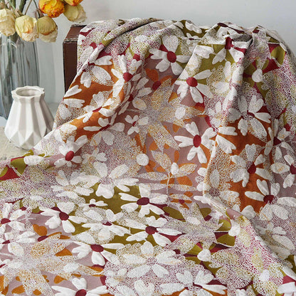 3D Floral Jacquard Fabric, Vintage Daisy Embossed Woven Textile, Textured Flower Brocade Fabric for Dress, Jacket, DIY Sewing, 60"Wide