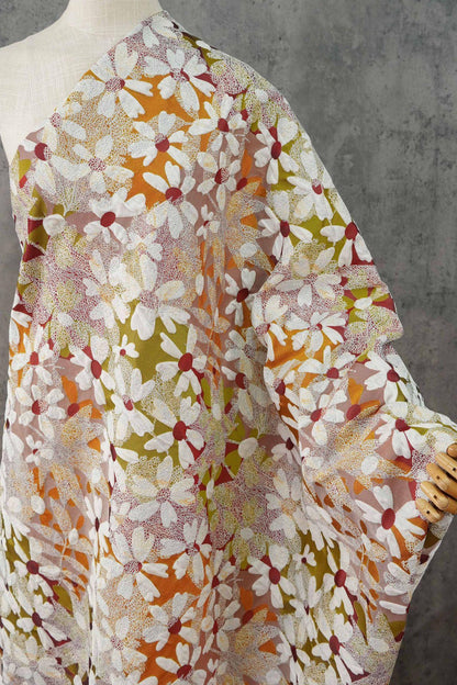 3D Floral Jacquard Fabric, Vintage Daisy Embossed Woven Textile, Textured Flower Brocade Fabric for Dress, Jacket, DIY Sewing, 60"Wide