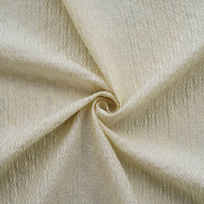 Embossed Jacquard Fabric, White Textured Geometric Floral Woven Textile, Elegant Brocade Fabric for Dress, Jacket, DIY Sewing, 53"Wide