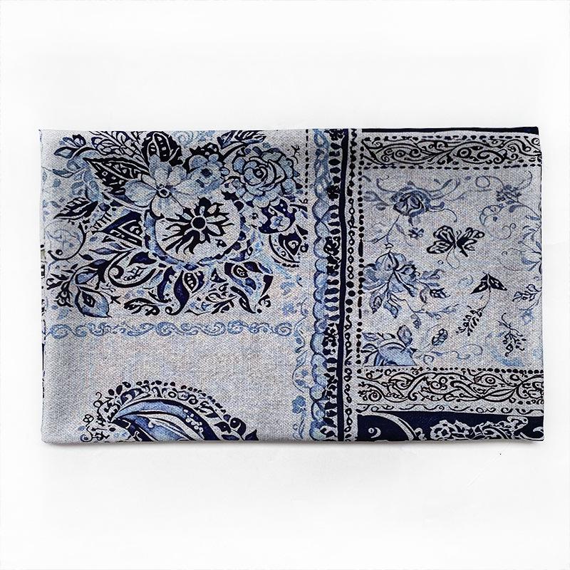 Blue Paisley Cotton Fabric, Vintage Floral Digital Print Textile, Boho Pattern Fabric for Dress, Shirt, Quilt, DIY Sewing Material