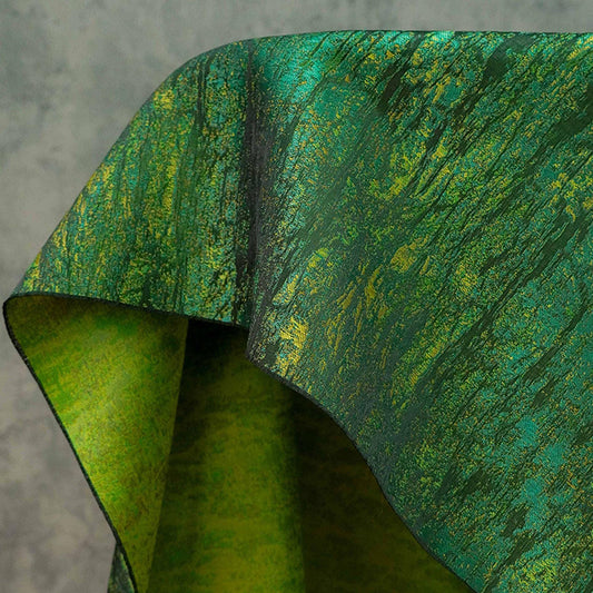 Emerald Green Jacquard Fabric, Textured Bark Pattern Woven Textile, Luxury Abstract Brocade Fabric for Dress, Jacket, DIY Sewing, 66"Wide - Poppylollipop
