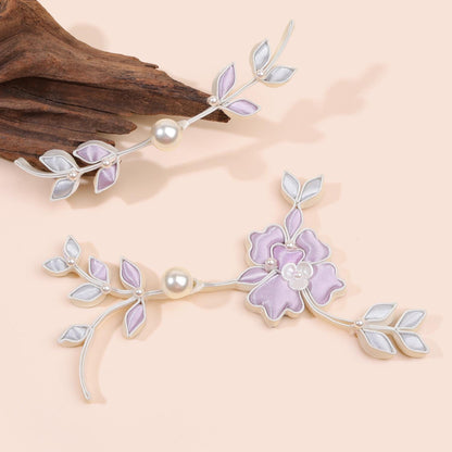 Furong Flower Frog Button, Chinese Qipao Cheongsam Closure, Pearl-Like Knot Fastener, Hanfu Garment Decorative Trim