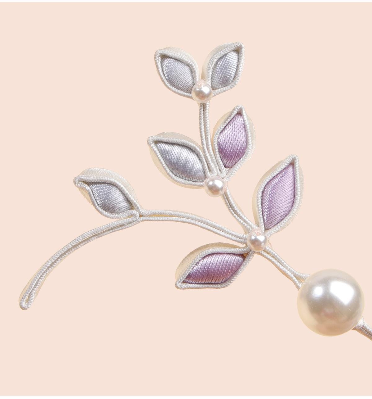Furong Flower Frog Button, Chinese Qipao Cheongsam Closure, Pearl-Like Knot Fastener, Hanfu Garment Decorative Trim
