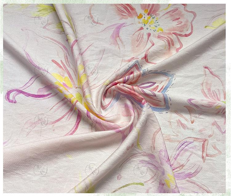 Pastel Floral Cotton Fabric, Watercolor Flower Printed Textile, Soft Romantic Fabric for Dress, Blouse, Quilting, Sewing DIY