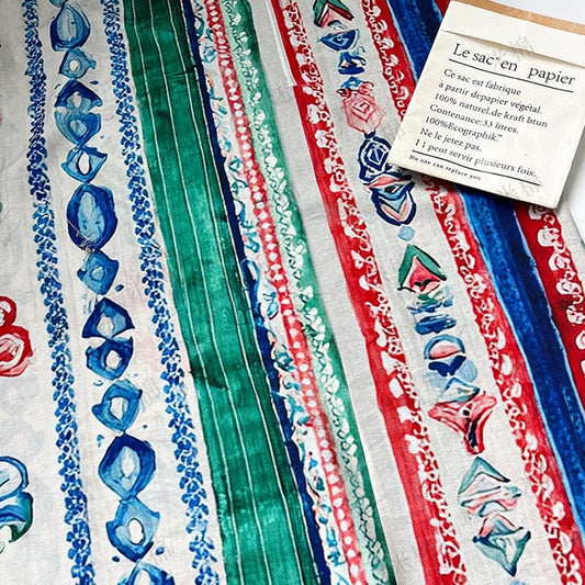 Colorful Ikat Cotton Fabric, Bohemian Geometric Printed Textile, Ethnic Pattern Fabric for Dress, Quilt, Sewing DIY - Poppylollipop