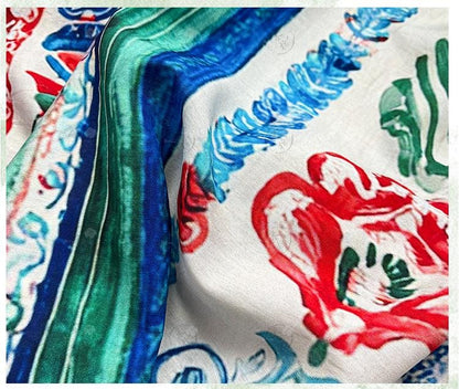 Colorful Ikat Cotton Fabric, Bohemian Geometric Printed Textile, Ethnic Pattern Fabric for Dress, Quilt, Sewing DIY