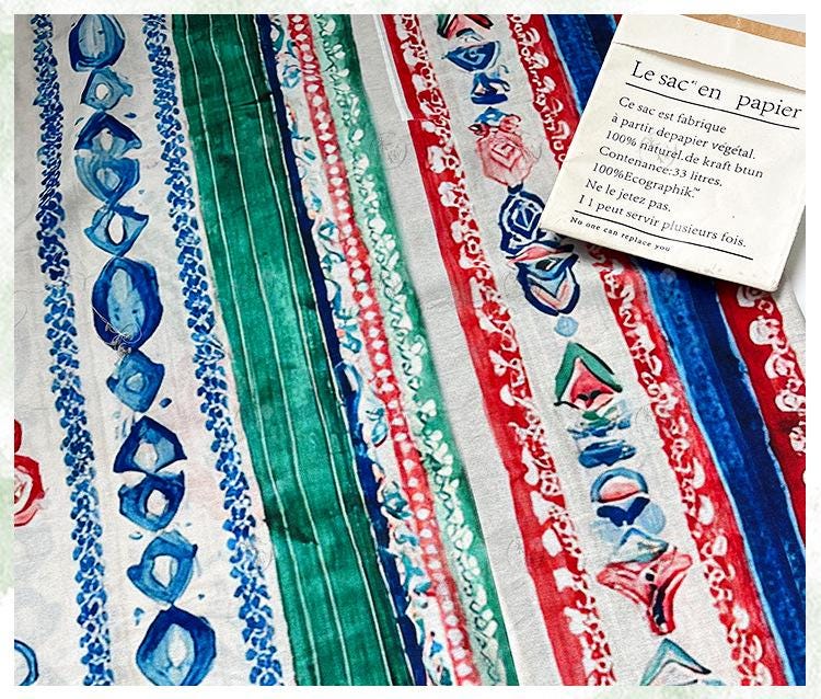 Colorful Ikat Cotton Fabric, Bohemian Geometric Printed Textile, Ethnic Pattern Fabric for Dress, Quilt, Sewing DIY