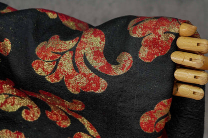 Vintage Gold Thread Peony Jacquard Fabric, Embossed Floral Brocade Textile, Chinese Style Luxury Fabric for Dress, Costume DIY, 56"Wide