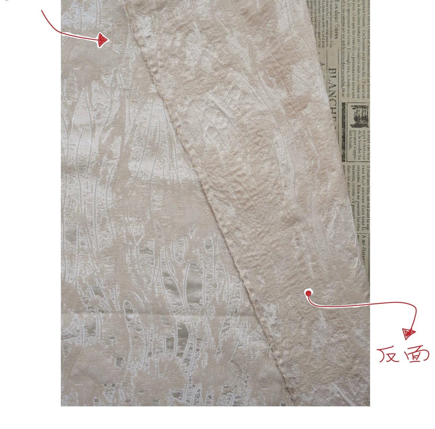 Abstract Water Ripple Jacquard Fabric, Textured Woven Textile, Minimalist White Fabric for Dress, Blouse, Home Decor DIY, 58"Wide