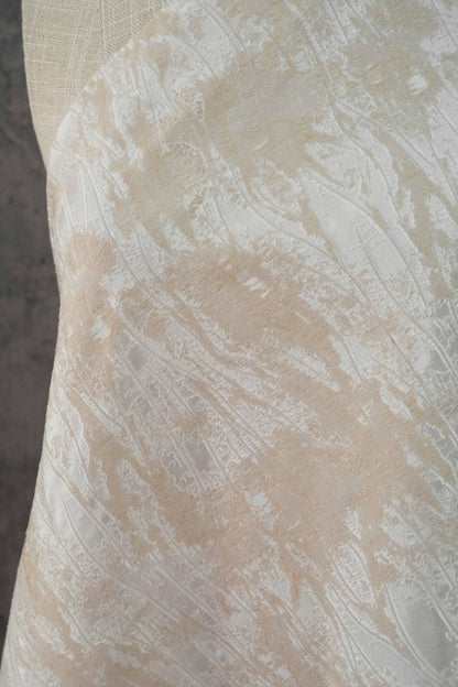 Abstract Water Ripple Jacquard Fabric, Textured Woven Textile, Minimalist White Fabric for Dress, Blouse, Home Decor DIY, 58"Wide