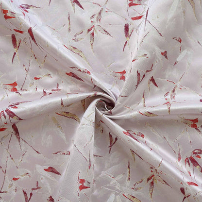 Song-Style Brocade Fabric, Ink Wash Red Bamboo Gold Thread Jacquard, White Chinese Fabric for Qipao, Hanfu, Dress & Decor, 64"Wide