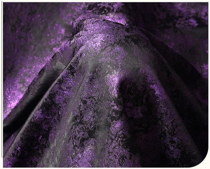 Purple Iridescent Jacquard Fabric, Abstract Ink Wash Marbled Texture, Pearlescent Woven Fabric for Dress, Jacket, Costume & Decor, 63"Wide