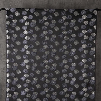 Two-Tone Peony Clipped Jacquard Fabric, Black Silver Blue Yarn-Dyed Woven Fabric for Dress, Jacket, Qipao & Decor, 66"Wide