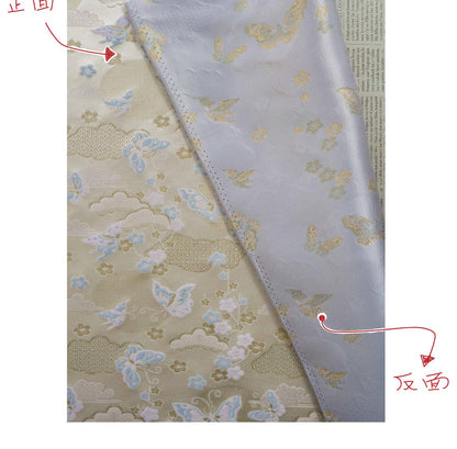 Chinese Song Brocade Fabric, Butterfly Gold Thread Jacquard Textile, Traditional Asian Fabric for Decor, Jewelry Box and Crafts