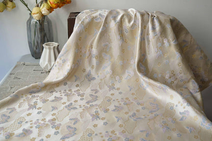 Chinese Song Brocade Fabric, Butterfly Gold Thread Jacquard Textile, Traditional Asian Fabric for Decor, Jewelry Box and Crafts