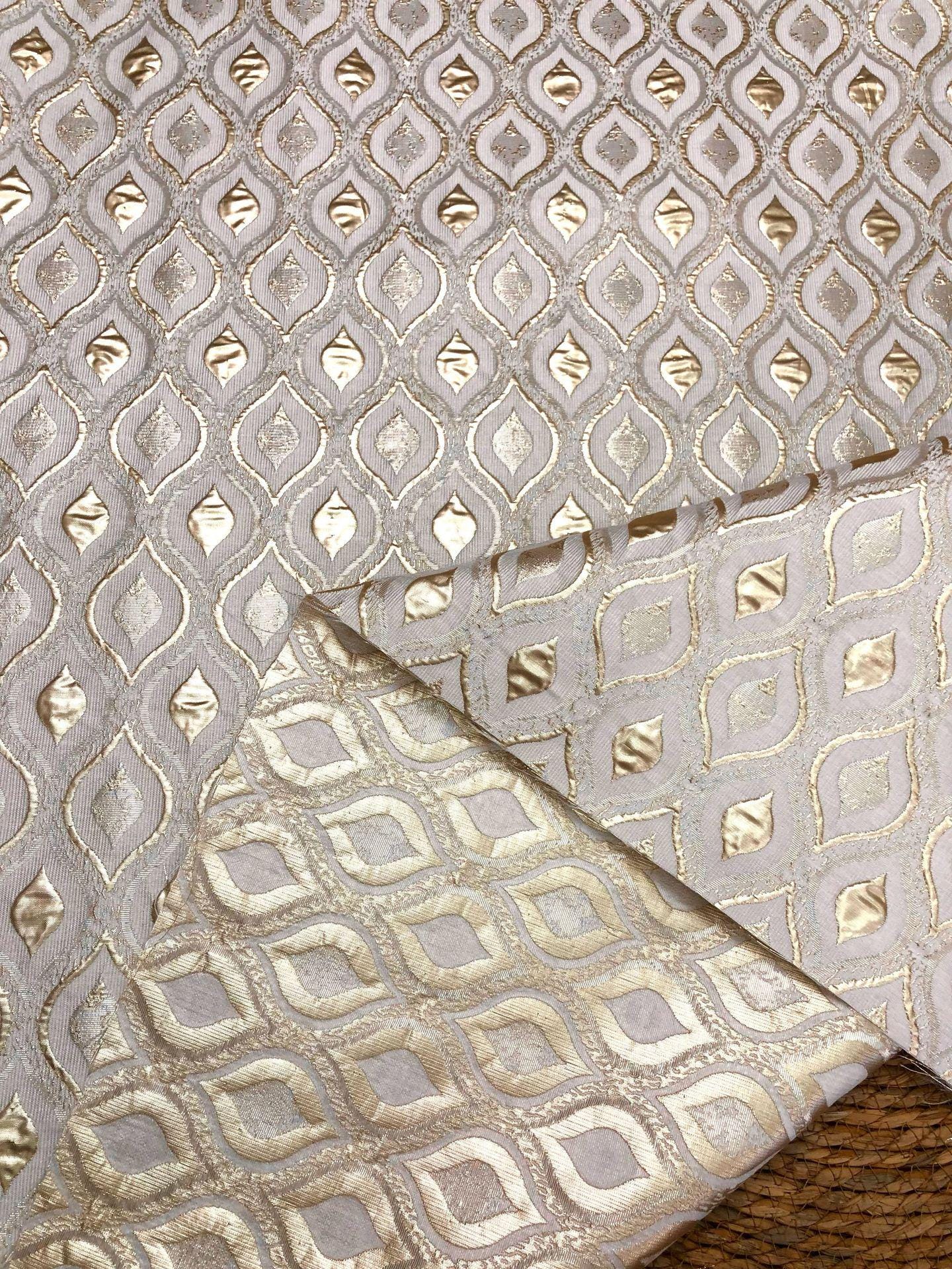 3D Embossed Wave Jacquard Fabric, Abstract Water Drop Pattern Textile, Textured Fabric for Dress, Upholstery and Sewing, 59"W