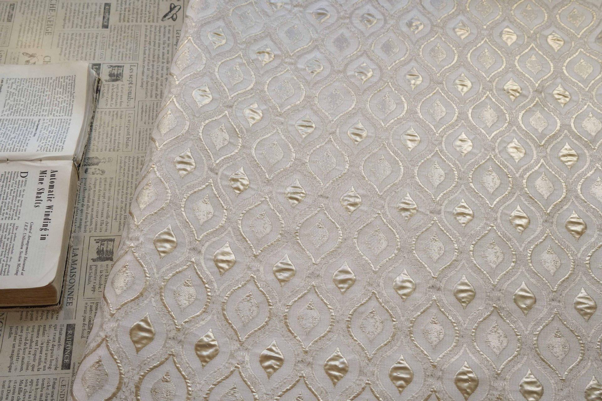 3D Embossed Wave Jacquard Fabric, Abstract Water Drop Pattern Textile, Textured Fabric for Dress, Upholstery and Sewing, 59"W