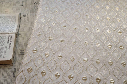 3D Embossed Wave Jacquard Fabric, Abstract Water Drop Pattern Textile, Textured Fabric for Dress, Upholstery and Sewing, 59"W