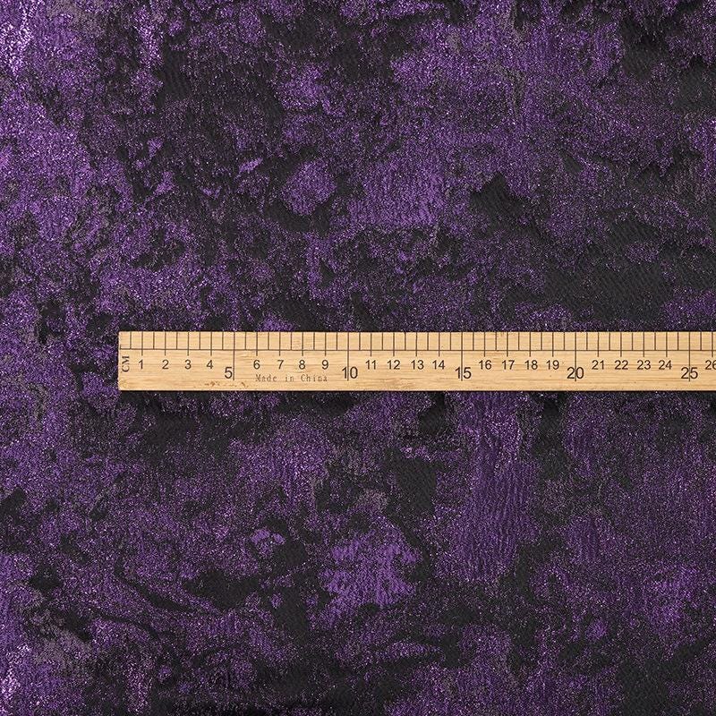 Purple Iridescent Jacquard Fabric, Abstract Ink Wash Marbled Texture, Pearlescent Woven Fabric for Dress, Jacket, Costume & Decor, 63"Wide
