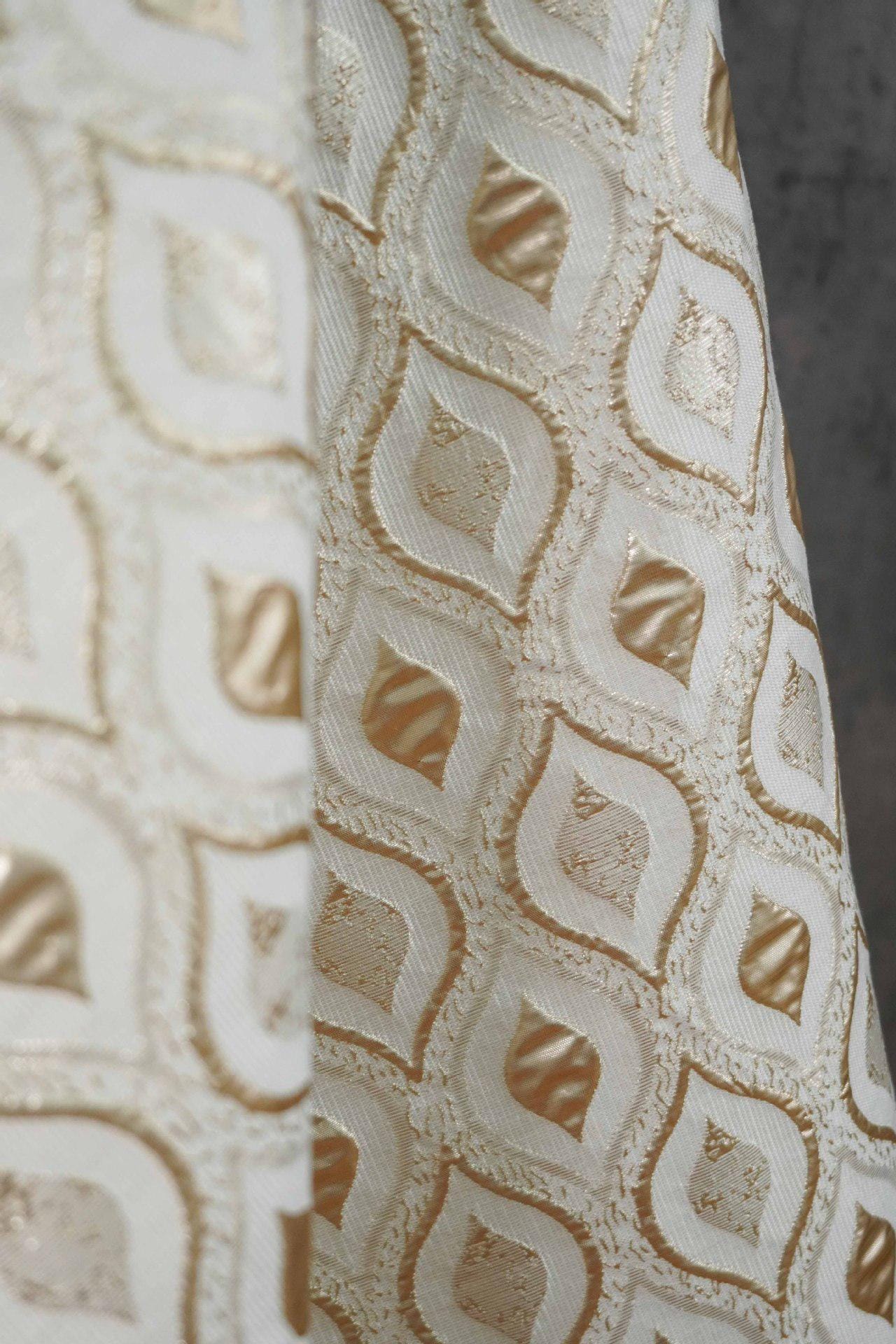 3D Embossed Wave Jacquard Fabric, Abstract Water Drop Pattern Textile, Textured Fabric for Dress, Upholstery and Sewing, 59"W