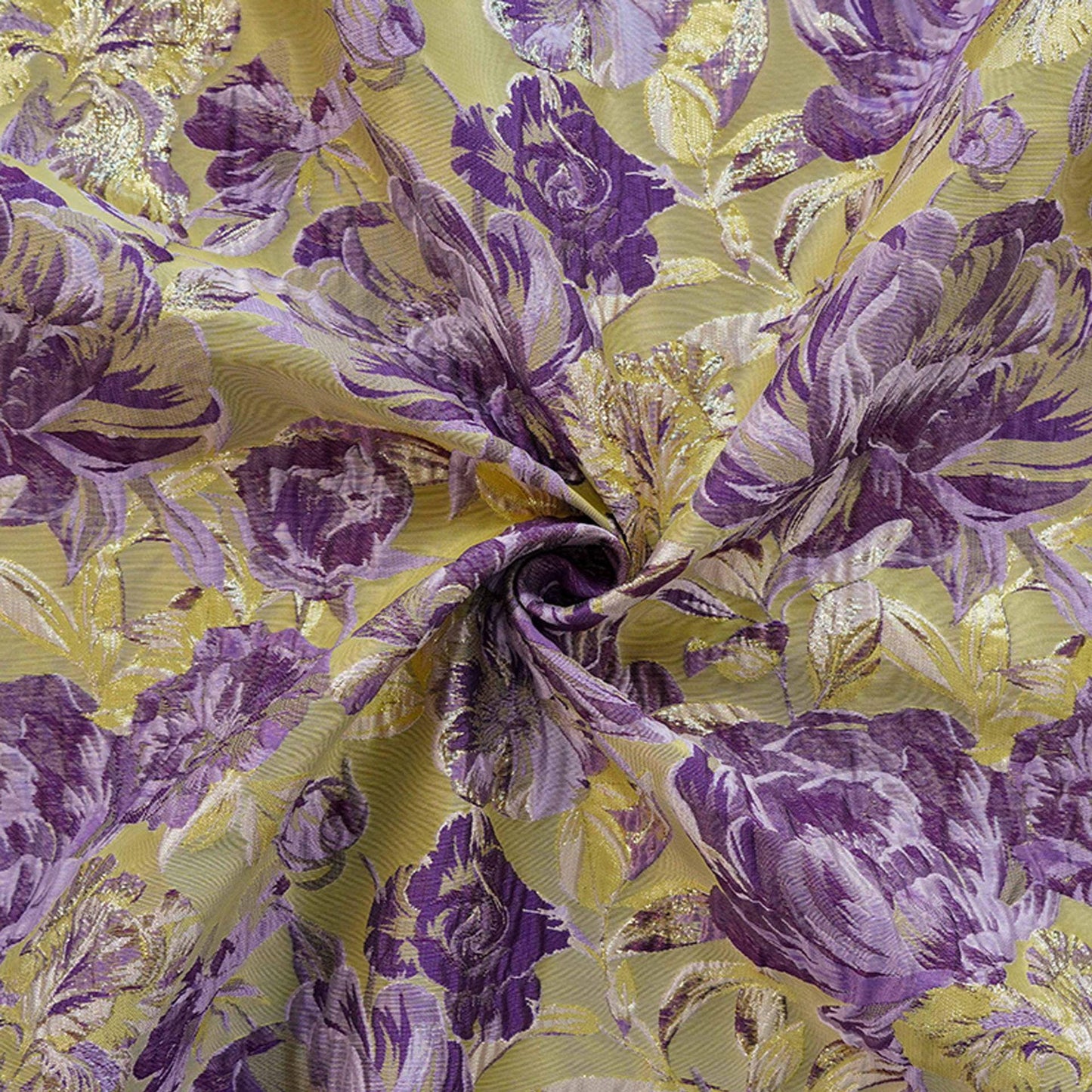 3D Embossed Peony Jacquard Fabric, Metallic Floral Woven Textile, Elegant Decorative Fabric for Upholstery, Fashion and Sewing, 55"Wide