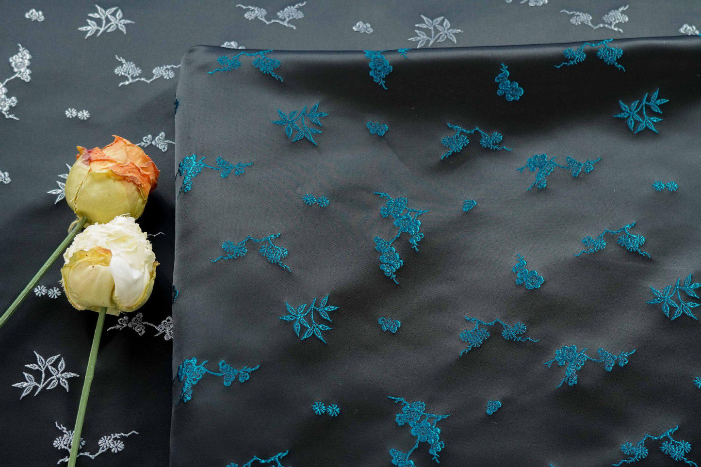 Plum Blossom Bamboo Satin Jacquard Fabric, Lustrous Woven Textile, Multiple Colors for Dressmaking, Qipao, Bags and Home Decor, 65"W