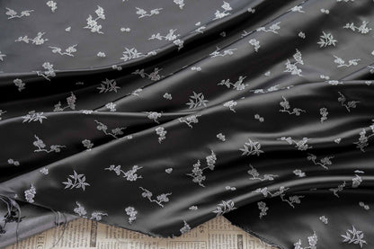 Plum Blossom Bamboo Satin Jacquard Fabric, Lustrous Woven Textile, Multiple Colors for Dressmaking, Qipao, Bags and Home Decor, 65"W