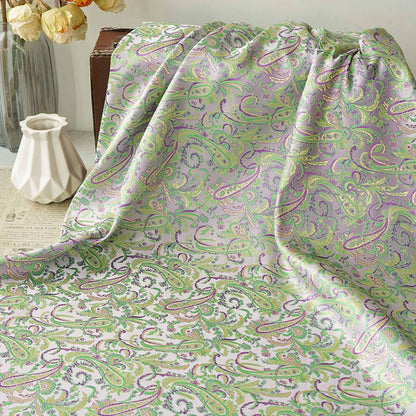 Paisley Brocade Satin Fabric, Scroll Floral Jacquard Textile, Decorative Woven Fabric for Dressmaking, Bags, Sewing and Home Decor, 58"Wide