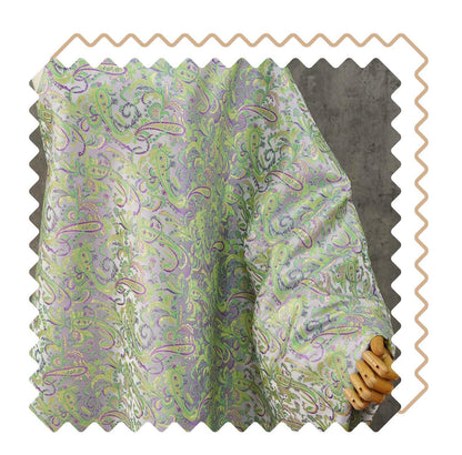Paisley Brocade Satin Fabric, Scroll Floral Jacquard Textile, Decorative Woven Fabric for Dressmaking, Bags, Sewing and Home Decor, 58"Wide