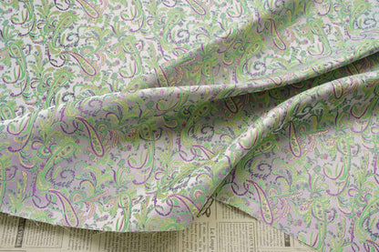 Paisley Brocade Satin Fabric, Scroll Floral Jacquard Textile, Decorative Woven Fabric for Dressmaking, Bags, Sewing and Home Decor, 58"Wide