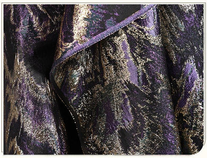 Multicolor Metallic Thread Jacquard Fabric, Abstract Textured Woven Textile for Dresses, Jackets, Bags, Fashion and Sewing