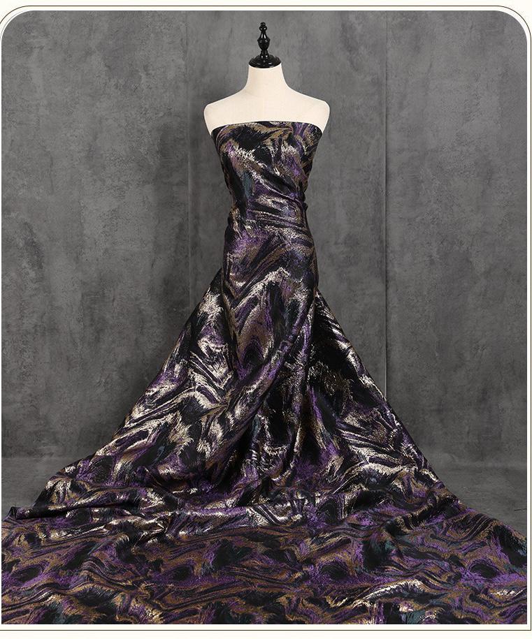 Multicolor Metallic Thread Jacquard Fabric, Abstract Textured Woven Textile for Dresses, Jackets, Bags, Fashion and Sewing
