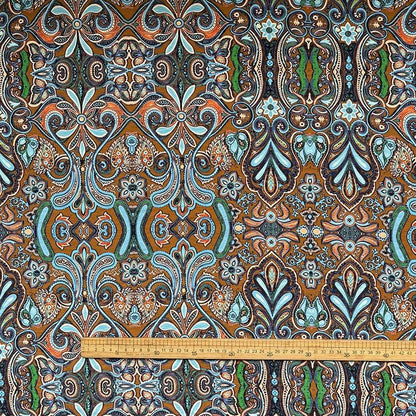 Ornamental Paisley Floral Print Fabric, Botanical Vine Textile for Dresses, Bags, Crafts, Sewing and Home Decor